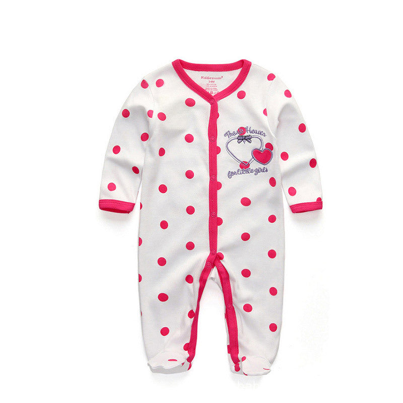 Newborn pure cotton double button crawling clothes baby jumpsuit children's clothing