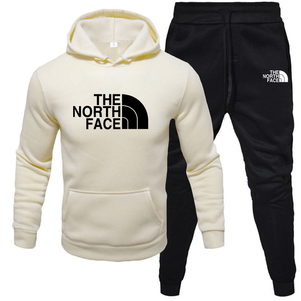 Men/womens The North Face pullover with fleece hoodie sweatshirt set printed casual sports set