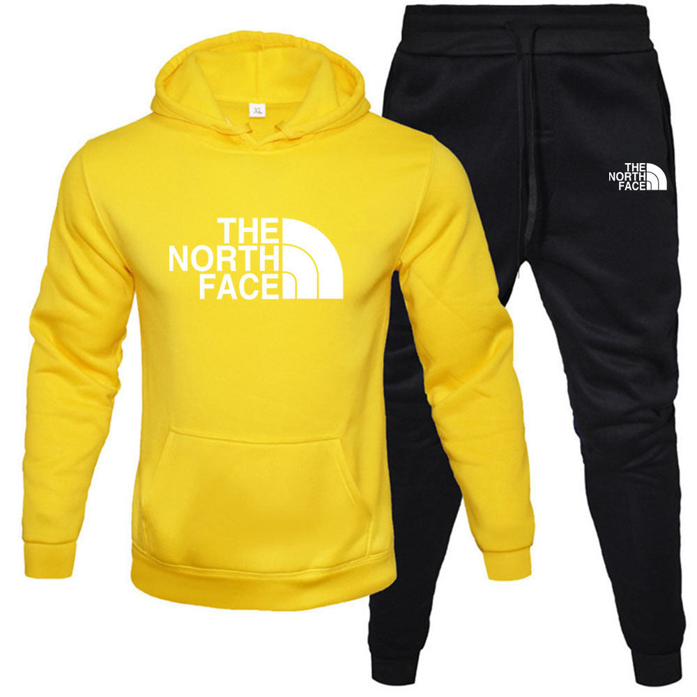 Men/womens The North Face pullover with fleece hoodie sweatshirt set printed casual sports set