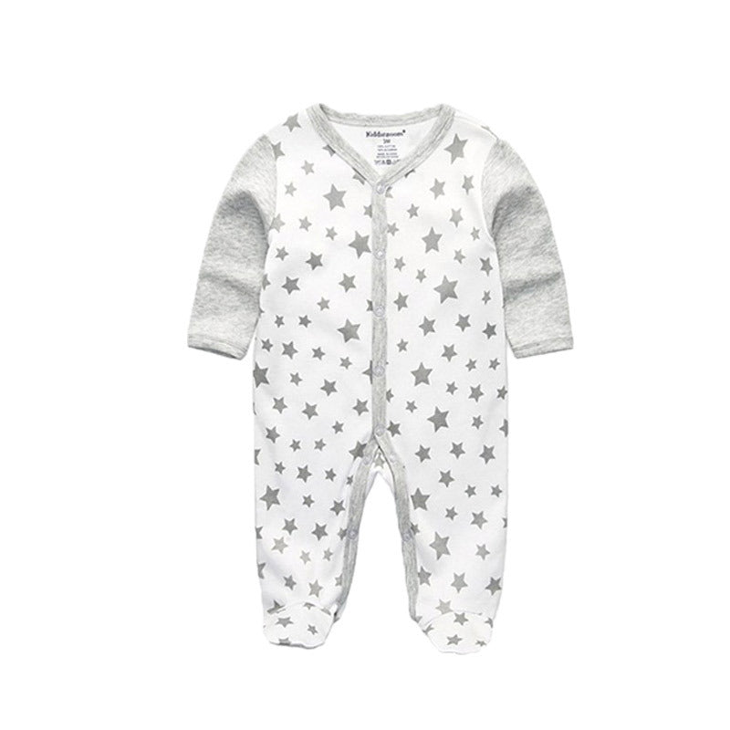 Newborn pure cotton double button crawling clothes baby jumpsuit children's clothing