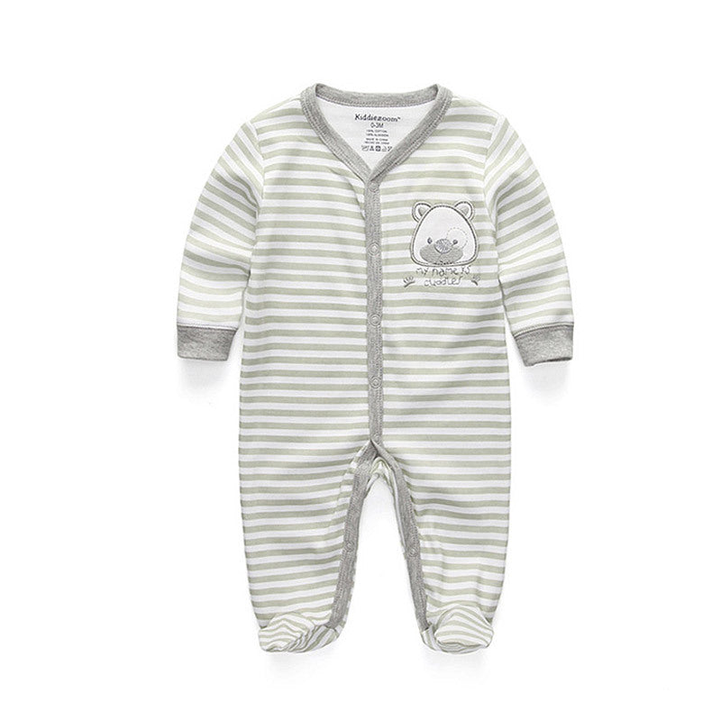 Newborn pure cotton double button crawling clothes baby jumpsuit children's clothing