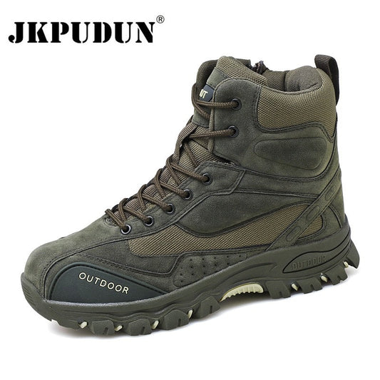 Tactical Military Combat Boots Men Genuine Leather US Army Hunting Trekking Camping Mountaineering