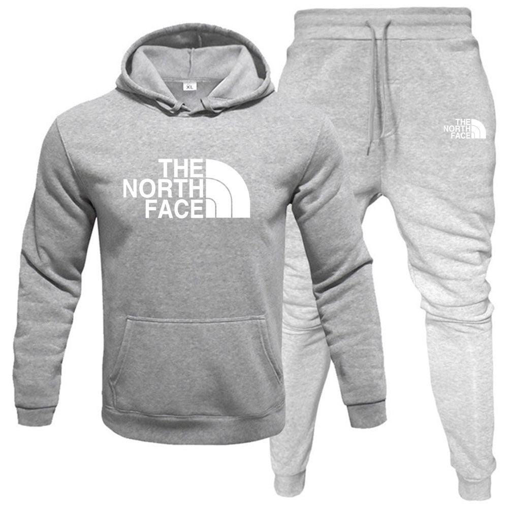 Men/womens The North Face pullover with fleece hoodie sweatshirt set printed casual sports set