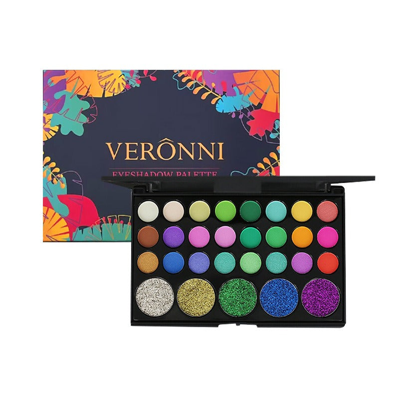 VERONNI 29-color eyeshadow matte pearlescent earth-tone eyeshadow smoky makeup multi-color eyeshadow palette