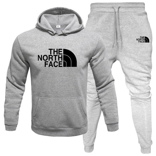 Men/womens The North Face pullover with fleece hoodie sweatshirt set printed casual sports set