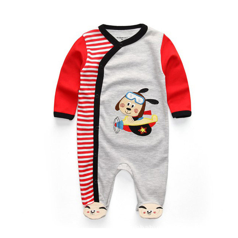 Newborn pure cotton double button crawling clothes baby jumpsuit children's clothing