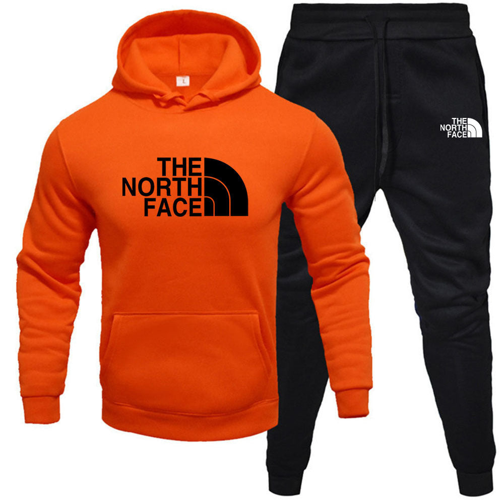 Men/womens The North Face pullover with fleece hoodie sweatshirt set printed casual sports set