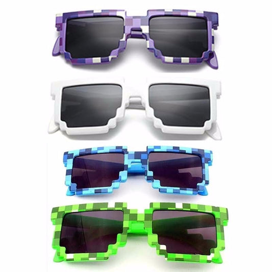 5 Color Fashion Sunglasses for kids Minecrafter Square Glasses