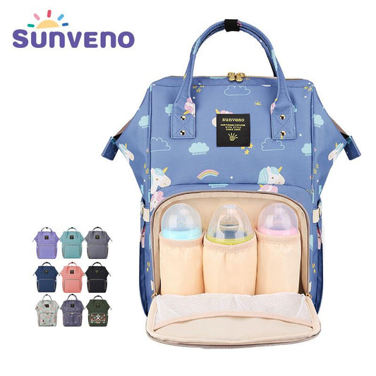 SUNVENO Fashion Mummy Maternity Diaper Bag Large Nursing Bag Travel Backpack Designer Stroller Baby Bag