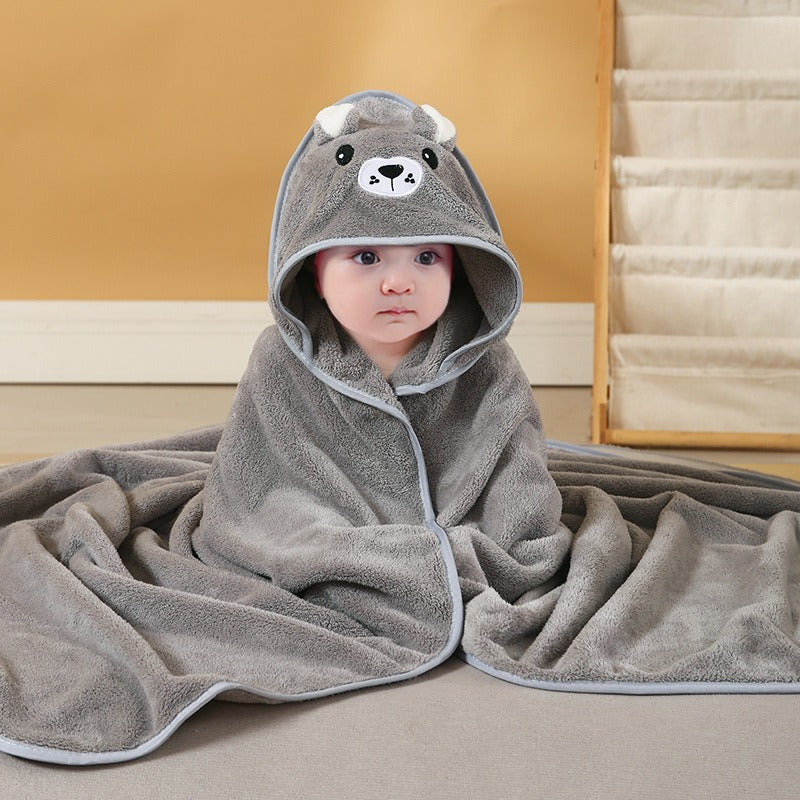 wholesale child baby cartoon animal face elephant hooded towel newborn