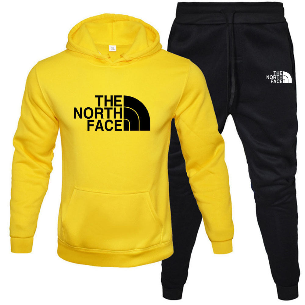 Men/womens The North Face pullover with fleece hoodie sweatshirt set printed casual sports set