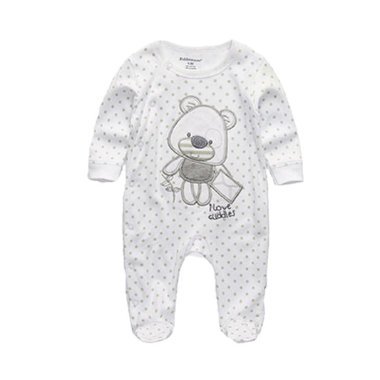 Newborn pure cotton double button crawling clothes baby jumpsuit children's clothing