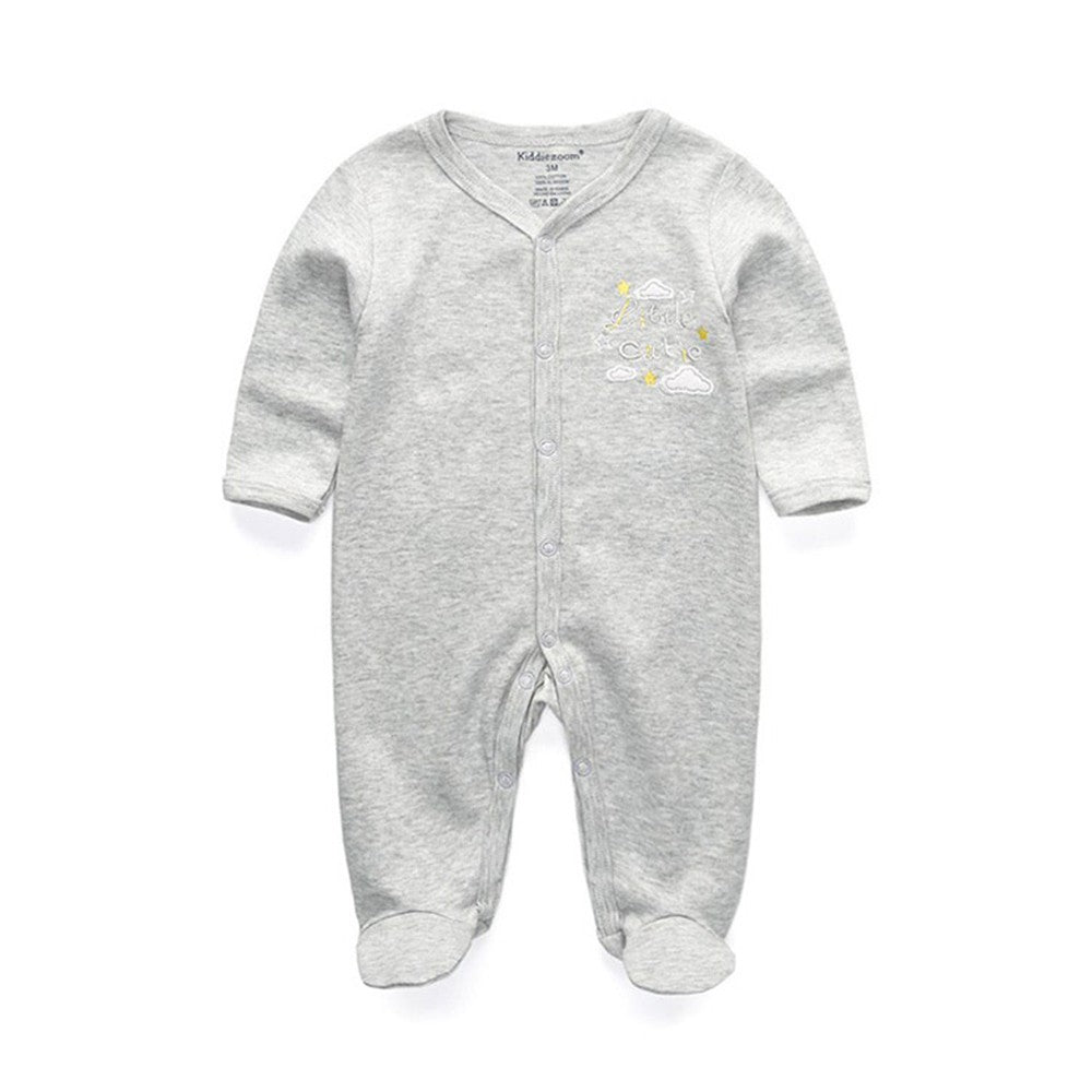 Newborn pure cotton double button crawling clothes baby jumpsuit children's clothing