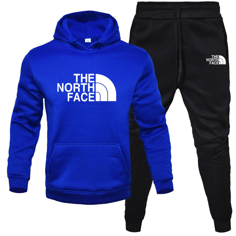 Men/womens The North Face pullover with fleece hoodie sweatshirt set printed casual sports set