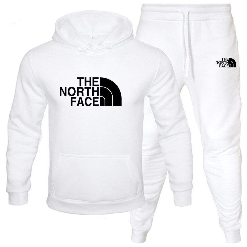 Men/womens The North Face pullover with fleece hoodie sweatshirt set printed casual sports set