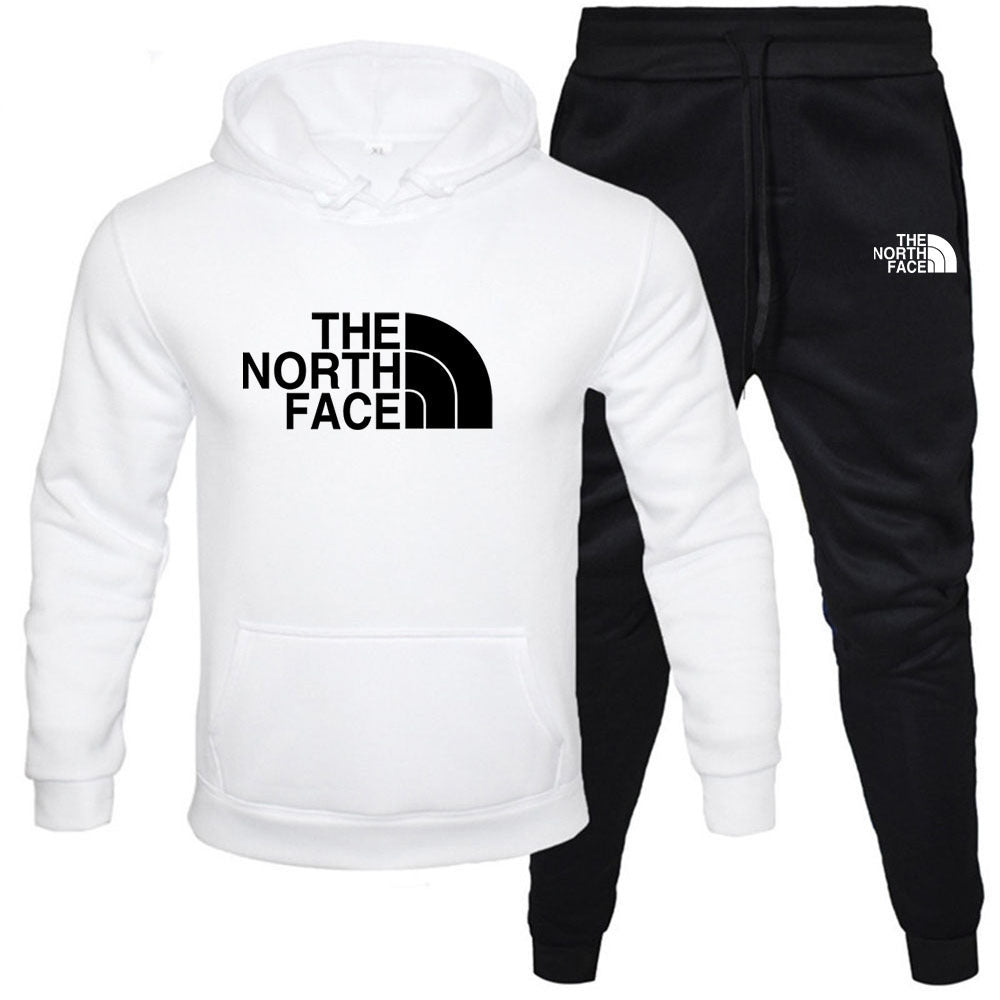 Men/womens The North Face pullover with fleece hoodie sweatshirt set printed casual sports set