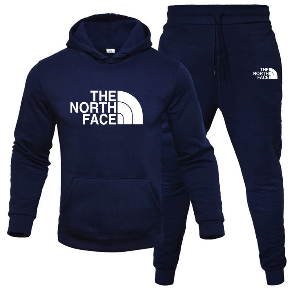 Men/womens The North Face pullover with fleece hoodie sweatshirt set printed casual sports set