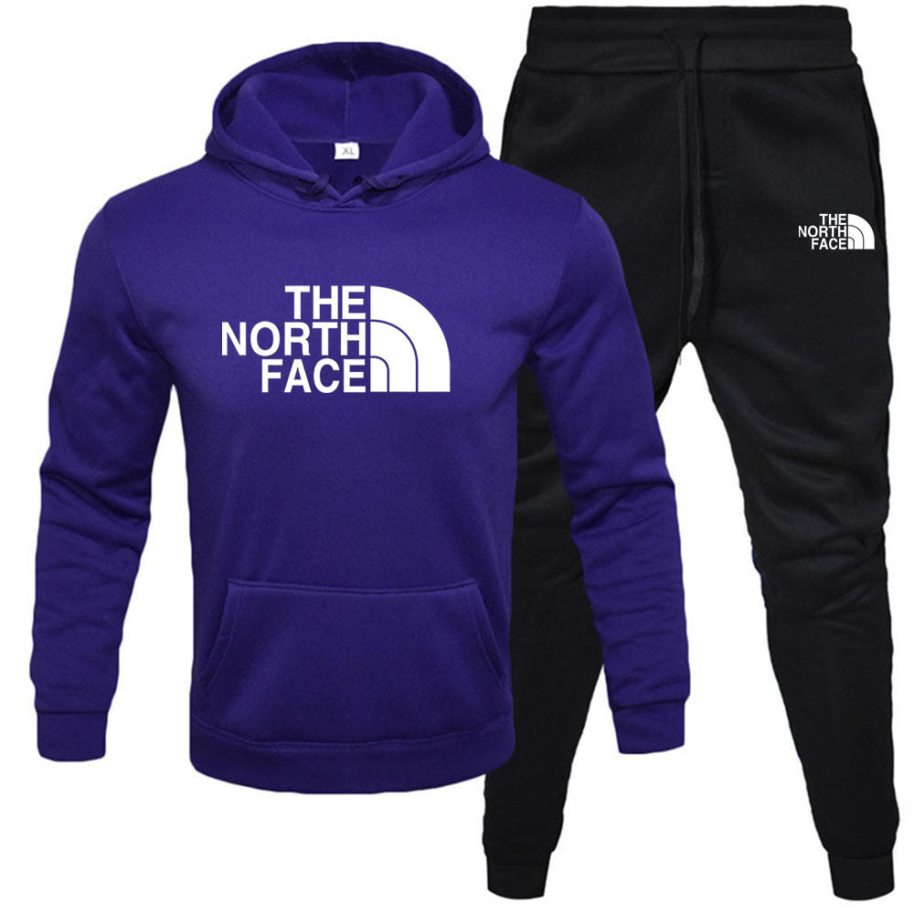 Men/womens The North Face pullover with fleece hoodie sweatshirt set printed casual sports set