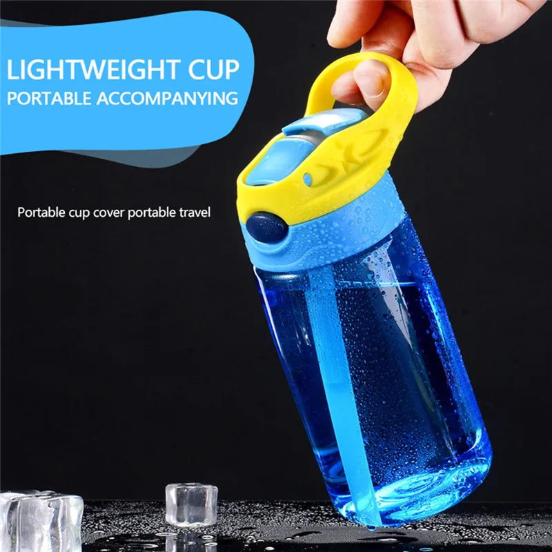 480ml Kids Water Bottle with Straw Lid And Handle