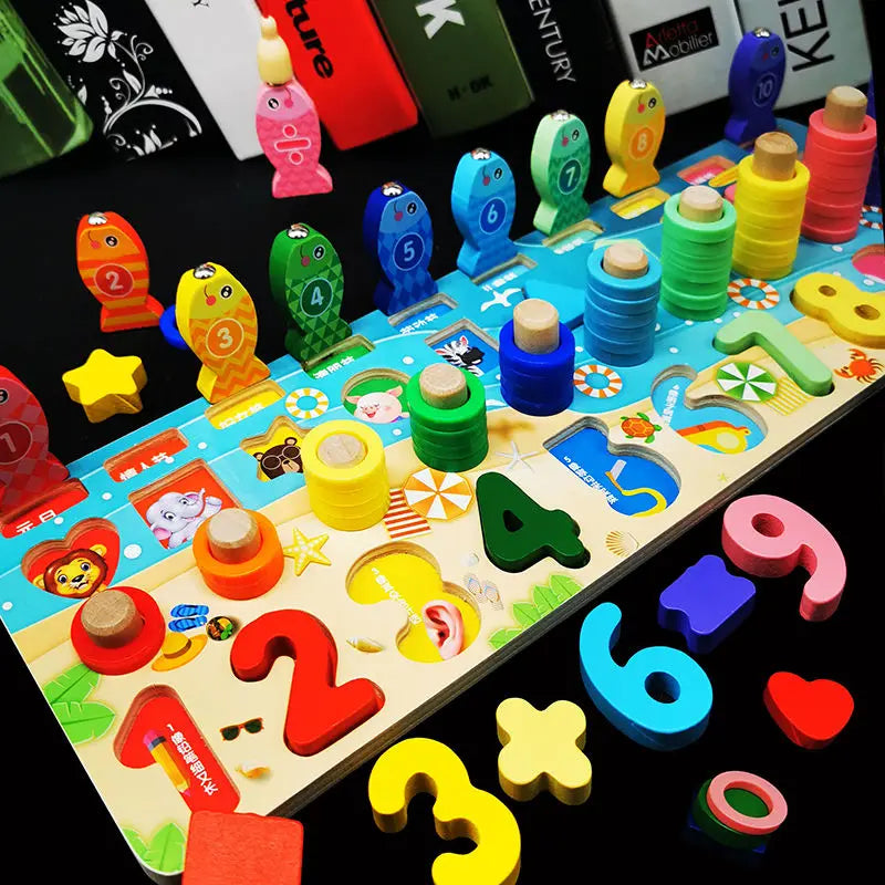 Wooden Montessori Educational Toys For Children Kids Early Learning Infant Shape Color Match Board Toy For 3 Year Old Kids Gift