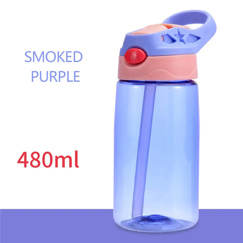 480ml Kids Water Bottle with Straw Lid And Handle